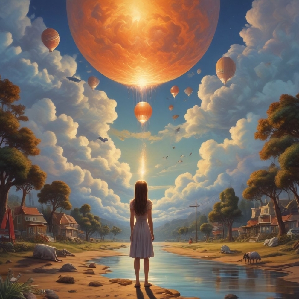 Dreamy Skyward Journey Art Print